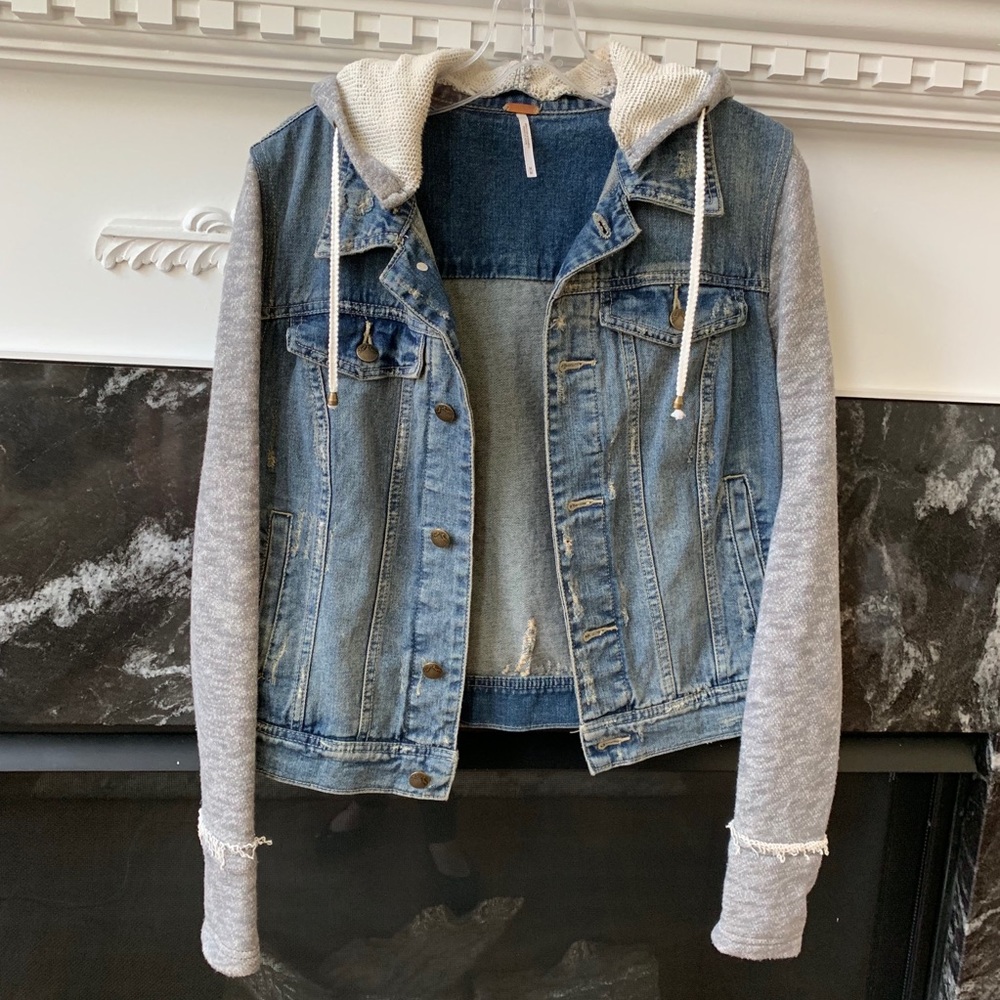 Hooded Free People Denim Jacket - like new!
